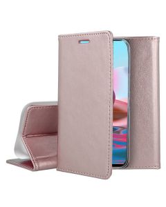 Forcell Magnet Wallet Case Θήκη Πορτοφόλι με δυνατότητα Stand Rose Gold (Xiaomi Redmi Note 10 / 10S / Poco M5s)