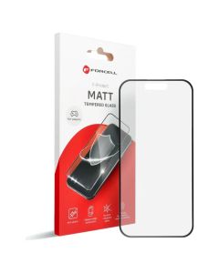 Forcell Matt Glass Full Face Black Αντιχαρακτικό Γυαλί 9H Tempered Glass (iPhone 15 Pro)