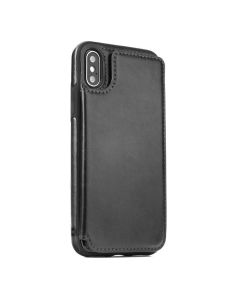Forcell PU Leather Flip Back Wallet Case Θήκη Πορτοφόλι Black (iPhone X / Xs)