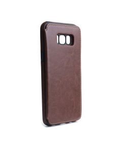 Forcell PU Leather Flip Back Wallet Case Θήκη Πορτοφόλι Brown (Samsung Galaxy S8 Plus)