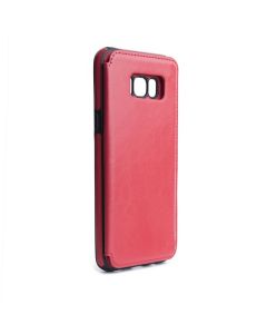 Forcell PU Leather Flip Back Wallet Case Θήκη Πορτοφόλι Red (Samsung Galaxy S8 Plus)