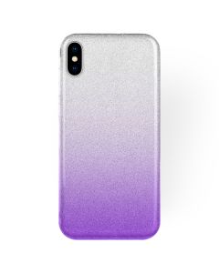Forcell Glitter Shine Cover Hard Case Clear / Violet (iPhone Xs Max)