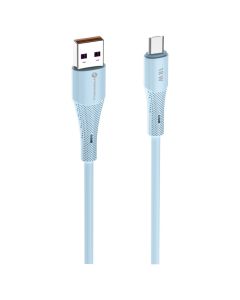 Forcell F-ENERGY C341 Silicone QC3.0 18W Καλώδιο Φόρτισης 2.4A USB σε Micro USB 1m - Blue