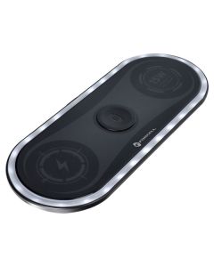 Forcell F-ENERGY Ellipse 3in1 Qi QC Wireless Charging Base Βάση Φόρτισης Συμβατή με Συσκευές Apple 15W - Black