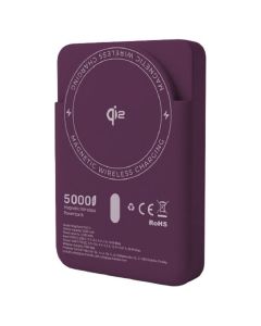 Forcell F-Energy MagStand QI2 F5K10 MagSafe Power Bank 5000mAh QC3.0 PD3.0 20W Εξωτερική Μπαταρία - Burgundy - MT84027
