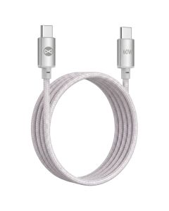 Forever Vibe Cable Type-C to Type-C Data Sync & Charging Καλώδιο Φόρτισης 60W 1m - Silver - MT84221