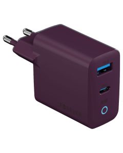 Forever Vibe-TC45AC GaN USB / Type C PD QC 45W Charger Αντάπτορας Φόρτισης - Dark Cherry - MT84223