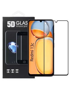 3D Full Glue Full Face Black Αντιχαρακτικό Γυαλί 9H Tempered Glass (Xiaomi Redmi 13C / Poco C65)