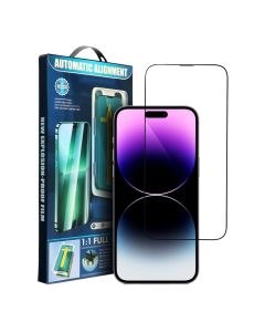 5D Full Glue Full Face Tempered Glass 9H + Applicator Αντιχαρακτικό Γυαλί Black (iPhone 15 Pro)