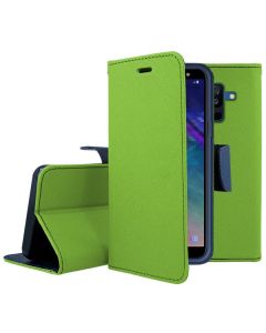 Tel1 Fancy Diary Θήκη Πορτοφόλι με δυνατότητα Stand Lime / Navy (Samsung Galaxy J8 2018)