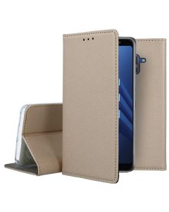 Forcell Smart Book Case με Δυνατότητα Stand Θήκη Πορτοφόλι Gold (Samsung Galaxy A8 Plus 2018)