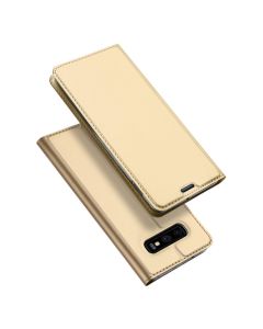 DUX DUCIS SkinPro Wallet Case Θήκη Πορτοφόλι με Stand - Gold (Samsung Galaxy S10e)