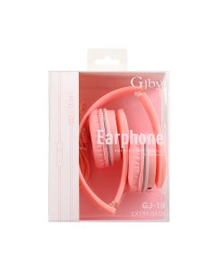 GJBY Audio Headphones (GJ-19) Ακουστικά 3.5mm με Καλώδιο 1.5m - Pink