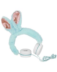 GJBY Plush Rabbit Audio Headphones Παιδικά Ακουστικά 3.5mm με Καλώδιο 1.5m - Blue