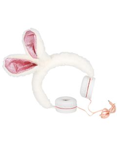 GJBY Plush Rabbit Audio Headphones Παιδικά Ακουστικά 3.5mm με Καλώδιο 1.5m - Pink