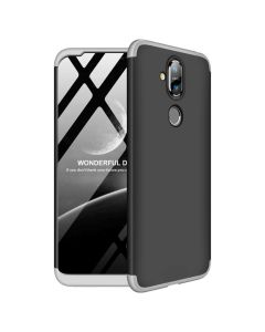 GKK Luxury 360° Full Cover Case Black / Silver (Nokia 8.1 / X7)