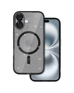 Glitter Magsafe Case Θήκη Σιλικόνης Συμβατή με MagSafe - Black / Clear (iPhone 16)