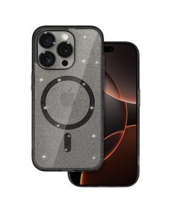 Glitter Magsafe Case Θήκη Σιλικόνης Συμβατή με MagSafe - Black / Clear (iPhone 16 Pro)