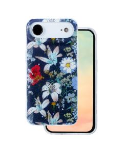 Glow Glam TPU Silicone Case Θήκη - Blue Floral (iPhone 17 Air)