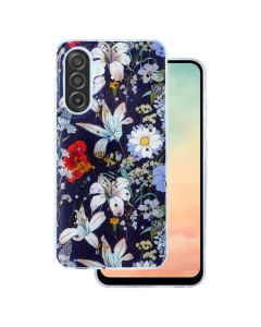Glow Glam TPU Silicone Case Θήκη - Blue Floral (Samsung Galaxy A17 4G / 5G)