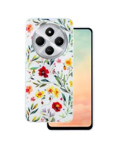 Glow Glam TPU Silicone Case Θήκη - White Floral (Xiaomi Redmi 14C / Redmi A4 / Poco C75)