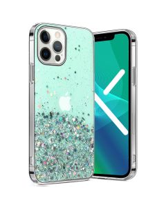 Glue Glitter TPU Case Θήκη με Χρυσόσκονη Green (iPhone 13 Pro)