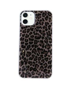 Gold Glam TPU Silicone Case - Leaopard Print Brown (iPhone 11)