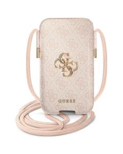 Guess GUPHL4GMGPI 4G Big Metal Logo Protective Hardcase Θήκη Πουγκί για Smartphone έως 6.7'' Pink