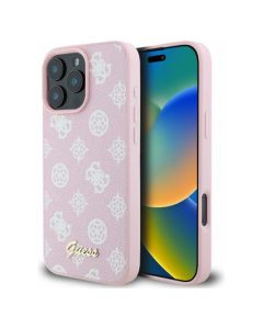 Guess GUHMP16XPGPYSP Peony Script MagSafe Series Hard Case Σκληρή Θήκη Pink (iPhone 16 Pro Max)