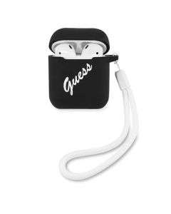 Guess Silicone Vintage Protective Case για τα Apple AirPods - Black / White