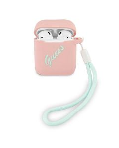 Guess Silicone Vintage Protective Case για τα Apple AirPods - Pink / Green