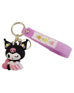 BEST FOR Hello Kitty Sanrio 3D Rubber Keychain Μπρελόκ - Kuromi Heart