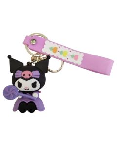 BEST FOR Hello Kitty Sanrio 3D Rubber Keychain Μπρελόκ - Kuromi Lollipop