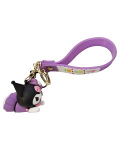 BEST FOR Hello Kitty Sanrio 3D Rubber Keychain Μπρελόκ - Kuromi Lying