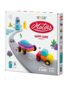 Hey Clay Motors Πολύχρωμος Πηλός - Happy Cars Set