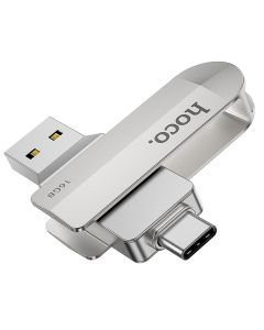 HOCO UD10 Wide Pendrive Flash Memory Stick USB 3.0 / Type C 16GB Silver - MT58302