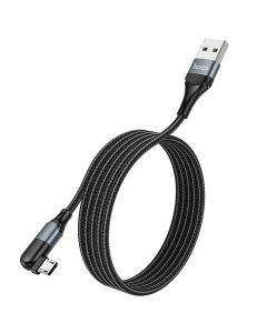 HOCO U100 Fast Charging USB to Micro USB Cable 2.4A 1.2m Καλώδιο Φόρτισης - Black