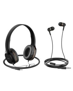 HOCO W24 Enlighten Headphones Set Ακουστικά με Μικρόφωνο - Gold