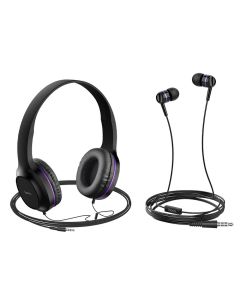 HOCO W24 Enlighten Headphones Set Ακουστικά με Μικρόφωνο - Purple