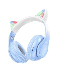 HOCO W42 Cat Ear Bluetooth Wireless Headphones Ασύρματα Ακουστικά Crystal Blue - MT78688