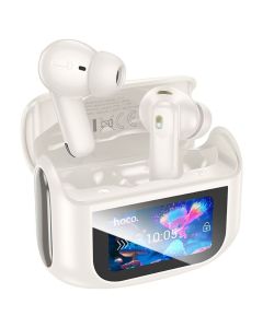 HOCO EQ21 ANC + ENC TWS Wireless Bluetooth Stereo Earbuds with Touch Screen - Cloudy White - MT80626