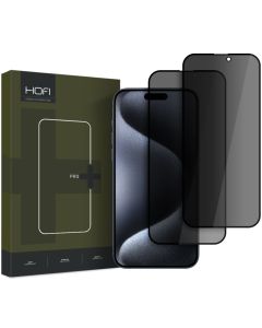 Hofi Anti Spy Glass Pro+ 3D Privacy Tempered Glass 2-Pack Black (iPhone 16 Plus)