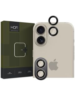 Hofi CAMRING PRO+ Camera Lens Tempered Glass Prοtector Black (iPhone 16 / 16 Plus) 