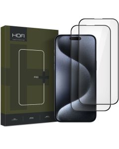 Hofi Glass Pro+ 9H Tempered Glass Screen Prοtector 2-Pack Black (iPhone 16)