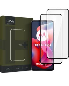 Hofi Glass Pro+ 9H Tempered Glass Screen Prοtector 2-Pack Black (Motorola Moto G24 / G24 Power / G04)