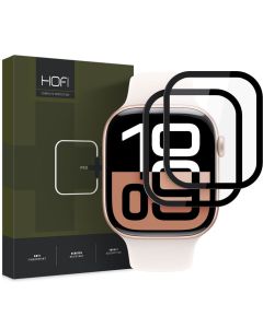 Hofi Hybrid 3D Full Face Αντιχαρακτικό Γυαλί 7H Tempered Glass 2pcs Μαύρο (Apple Watch 10 42mm)