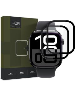 Hofi Hybrid 3D Full Face Αντιχαρακτικό Γυαλί 7H Tempered Glass 2pcs Μαύρο (Apple Watch 10 46mm)