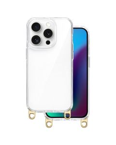 Hook Clear Hybrid Case for Lanyard Σκληρή Θήκη Gold (iPhone 12 / 12 Pro)