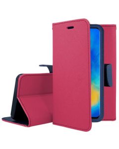 Tel1 Fancy Diary Case Θήκη Πορτοφόλι με δυνατότητα Stand Pink / Navy (Huawei Mate 20 Pro)