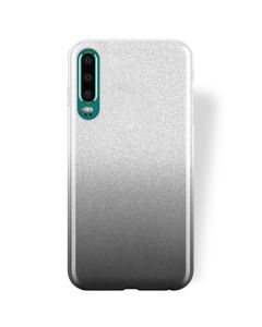 Forcell Glitter Shine Cover Hard Case Clear / Black (Huawei P30)